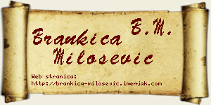 Brankica Milošević vizit kartica